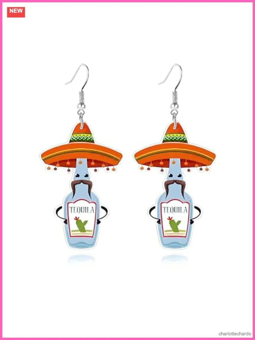 Acrylic Alloy Dangle Drop Cinco De Mayo Fiesta Statement Earrings Gift